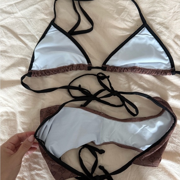Gucci Logo Bikini in Brown and Black - Picture 3 of 3